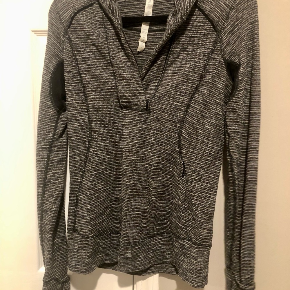 Lululemon Think Fast Pullover Coco Pique Black Size 6